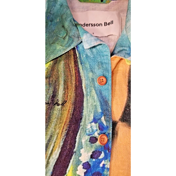 Andersson Bell Short Sleeve Unisex Impressionist Printed Shirt Large Green - Picture 4 of 9